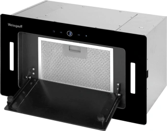 Вытяжка встраиваемая Weissgauff Aura 1200 Remote черный управление: сенсорное (1 мотор) - купить недорого с доставкой в интернет-магазине