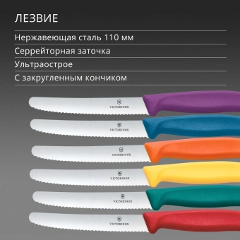 Набор ножей кухон. Victorinox Swiss Classic 6.7836.6C1 компл.:6предм. ассорти европодвес - купить недорого с доставкой в интернет-магазине