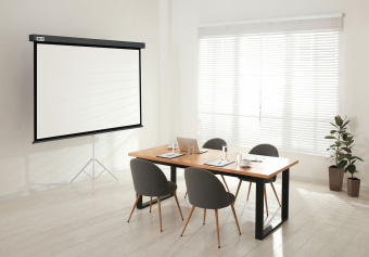 Экран Cactus 150x150см Wallscreen CS-PSW-150X150-SG 1:1 настенно-потолочный рулонный серый - купить недорого с доставкой в интернет-магазине