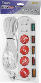 Сетевой удлинитель Most A10 5м (6 розеток) белый (коробка) - купить недорого с доставкой в интернет-магазине