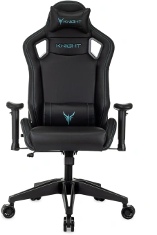Кресло игровое Knight Outrid Smile черный экокожа с подголов. крестов. пластик - купить недорого с доставкой в интернет-магазине