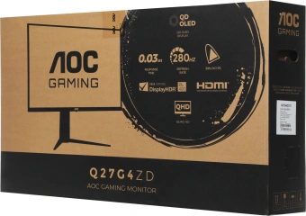 Монитор AOC 27" Q27G4ZD черный QD OLED LED 16:9 HDMI матовая HAS Piv 1500000:1 1000cd 178гр/178гр 2560x1440 240Hz DP Quad 2K (1440p) USB 6.6кг - купить недорого с доставкой в интернет-магазине