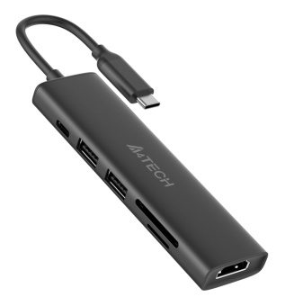 Разветвитель USB-C A4Tech DST-60C 2порт. серый - купить недорого с доставкой в интернет-магазине