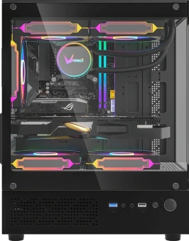 Корпус Formula Crystal Z1CM черный без БП mATX 5x120mm 1xUSB3.0 audio bott PSU - купить недорого с доставкой в интернет-магазине