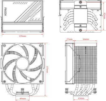 Устройство охлаждения(кулер) ID-Cooling Frozn A610 ARGB Soc-AM5/AM4/1151/1200/2066/1700 4-pin Al+Cu 250W 940gr LED Ret - купить недорого с доставкой в интернет-магазине