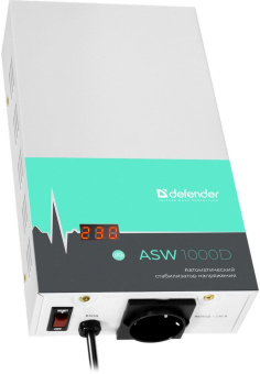 Стабилизатор напряжения Defender ASW 1000D 600Вт 1000ВА белый - купить недорого с доставкой в интернет-магазине