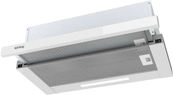 Вытяжка встраиваемая Korting KHP 5512 GW белый/стекло белое управление: кулисные переключатели (1 мотор) - купить недорого с доставкой в интернет-магазине