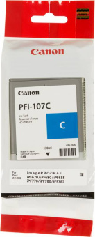 Картридж струйный Canon PFI-107C 6706B001 голубой (130мл) для Canon iP F680/685/780/785 - купить недорого с доставкой в интернет-магазине