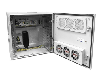 Шкаф коммутационный ЦМО (ШТВ-Н-15.6.5-4ААА-Т1) настенный 15U 600x530мм пер.дв.металл несъемн.бок.пан. 150кг серый 120град. 750мм всепогодный с вентилятором с нагревателем укомплектованный - купить недорого с доставкой в интернет-магазине