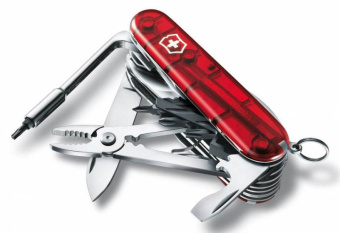 Нож перочинный Victorinox CyberTool L (1.7775.T) 91мм 39функц. красный полупрозрачный карт.коробка - купить недорого с доставкой в интернет-магазине