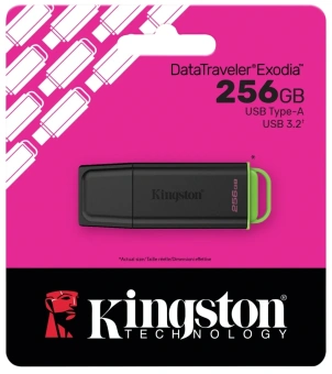 Флеш Диск Kingston 256GB DataTraveler Exodia DTXG2/256GB USB3.0 черный/салатовый - купить недорого с доставкой в интернет-магазине