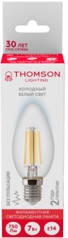 Лампа филам. Thomson Filament TH-B2334 7Вт цок.:E14 свеча 220B св.свеч.бел.хол. Candle (упак.:1шт) - купить недорого с доставкой в интернет-магазине
