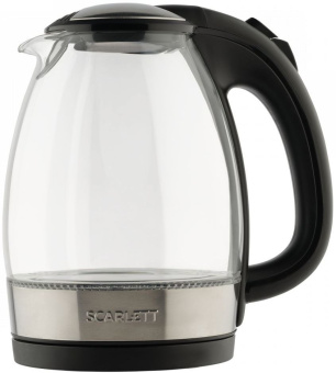 Чайник электрический Scarlett SC-EK27G91 1.7л. черный корпус: стекло/пластик (EK27G91) - купить недорого с доставкой в интернет-магазине