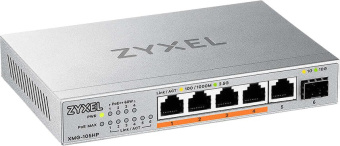 Коммутатор Zyxel XMG-105HP-EU0101F (L2) 5x2.5Гбит/с 1SFP+ 4PoE++ 70W неуправляемый - купить недорого с доставкой в интернет-магазине