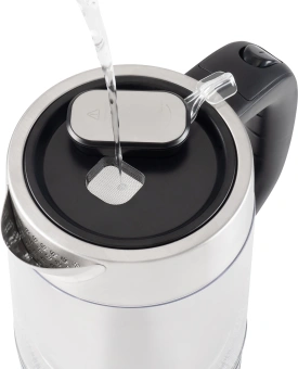 Чайник электрический Hyundai HYK-G4015 1.9л. 2200Вт черный/серебристый корпус: стекло - купить недорого с доставкой в интернет-магазине