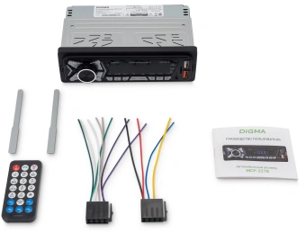 Автомагнитола Digma MCP-227B 1DIN 2x45Вт v5.0 USB 2.0 AUX 2 ПДУ - купить недорого с доставкой в интернет-магазине