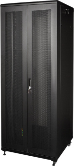 Шкаф серверный Lanmaster Business (TWT-CBB-47U-8X12-P1) напольный 47U 800x1200мм пер.дв.перфор. задн.дв.перфор.2-хст. 2 бок.пан. 800кг черный - купить недорого с доставкой в интернет-магазине