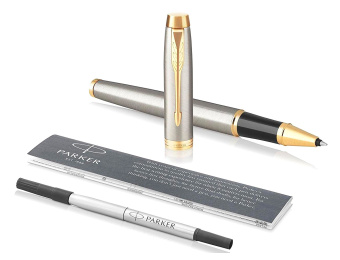 Ручка роллер Parker IM Core T321 (CW1931663) Brushed Metal GT F черн. черн. подар.кор. сменный стержень 1стерж. - купить недорого с доставкой в интернет-магазине