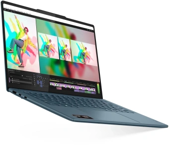 Ноутбук Lenovo Yoga Pro 7 14AKP10 Ryzen AI 7 350 32Gb SSD1Tb AMD Radeon 860M 14.5" OLED 3K (2944x1840) без ОС turquoise WiFi BT Cam (83KG0013RK) - купить недорого с доставкой в интернет-магазине