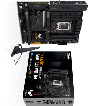 Материнская плата Asus TUF GAMING B760-PLUS WIFI D4 Soc-1700 Intel B760 4xDDR4 ATX AC`97 8ch(7.1) 2.5Gg RAID+HDMI+DP - купить недорого с доставкой в интернет-магазине