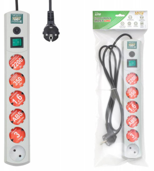 Сетевой фильтр Most LRG 3м (6 розеток) белый (пакет ПЭ) - купить недорого с доставкой в интернет-магазине