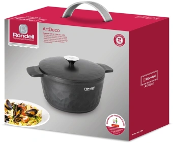 Кастрюля Rondell ArtDeco RDA-1254 4.8л. d=24см (с крышкой) черный - купить недорого с доставкой в интернет-магазине