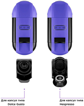 Кофемашина Kitfort КТ-7105-1 1450Вт черный/фиолетовый - купить недорого с доставкой в интернет-магазине