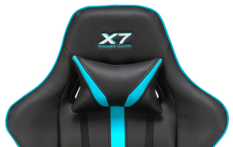 Кресло игровое A4Tech X7 GG-1200 черный/голубой эко.кожа крестов. пластик - купить недорого с доставкой в интернет-магазине