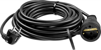 Удлинитель силовой Зубр 55020-20 3x1.5кв.мм 1розет. 20м ПВС 16A без катушки черный - купить недорого с доставкой в интернет-магазине