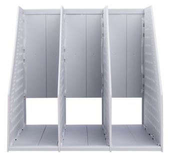 Лоток вертикальный Deli 78995LT-GREY 3отд. складной для бумаг A4 250х256х243мм серый пластик - купить недорого с доставкой в интернет-магазине