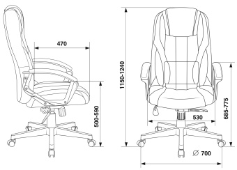 Кресло игровое Zombie 9 черный/синий ткань/эко.кожа крестов. пластик - купить недорого с доставкой в интернет-магазине
