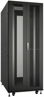 Шкаф серверный Cabeus (ND-SC-42U80/120-BK) напольный 42U 800x1200мм пер.дв.перфор.2ств. задн.дв.перфор.2-хст. 1500кг черный 902мм IP20 - купить недорого с доставкой в интернет-магазине