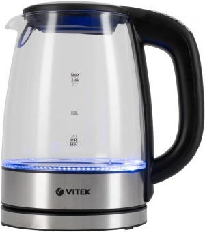 Чайник электрический Vitek VT-8828 1.7л. 2200Вт серебристый корпус: стекло/металл - купить недорого с доставкой в интернет-магазине