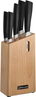 Набор ножей кухон. Rondell Caroling RD-1878 компл.:6предм. с подставкой черный подар.коробка - купить недорого с доставкой в интернет-магазине