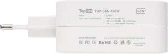 Блок питания TopON TOP-GaN-100W автоматический 100W 5V-20V 5A 2xUSB от бытовой электросети LED индикатор - купить недорого с доставкой в интернет-магазине