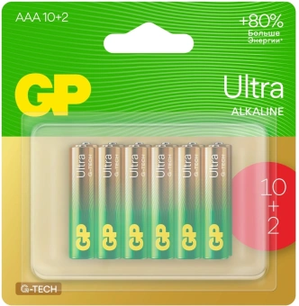Батарея GP Ultra 24AUA21-2CRSBC12 AAA (12шт) блистер - купить недорого с доставкой в интернет-магазине