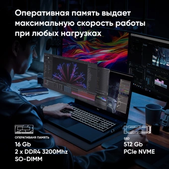 Ноутбук IRU Калибр 15ALC Core i5 12500H 16Gb SSD512Gb NVIDIA GeForce RTX 3060 6Gb 15.6" IPS FHD (1920x1080) noOS black WiFi BT Cam 3465mAh (1930301) - купить недорого с доставкой в интернет-магазине