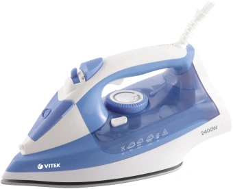 Утюг Vitek VT-8330 2400Вт белый/голубой - купить недорого с доставкой в интернет-магазине