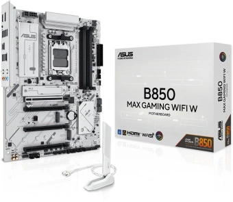Материнская плата Asus B850 MAX GAMING WIFI W SocketAM5 AMD B850 4xDDR5 ATX AC`97 8ch(7.1) 2.5Gg RAID+HDMI+DP - купить недорого с доставкой в интернет-магазине