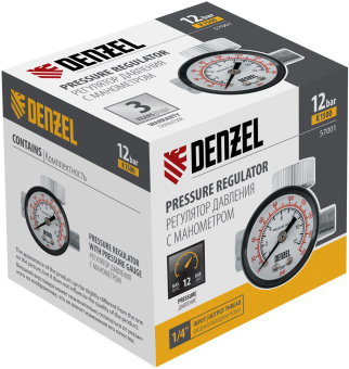 Регулятор давления для компрессоров Denzel K1500 1500л/мин черный - купить недорого с доставкой в интернет-магазине