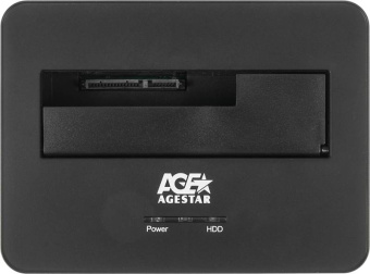 Док-станция для HDD AgeStar 3UBT7 SATA III USB3.0 пластик/алюминий серебристый 1 - купить недорого с доставкой в интернет-магазине