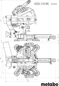 Торцовочная пила Metabo KGSV 216 MC 1500Вт 5300об/мин d=216мм - купить недорого с доставкой в интернет-магазине