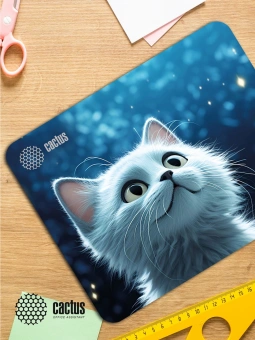 Коврик для мыши Cactus White Cat 300x250x3мм (CS-MPC-D11M) - купить недорого с доставкой в интернет-магазине