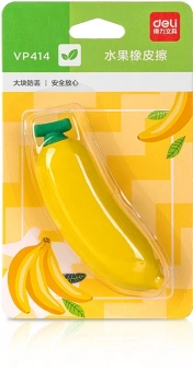 Ластик Deli VP414ban VP414YELLOW банан 54x23x16мм желтый блистер с европодвесом - купить недорого с доставкой в интернет-магазине