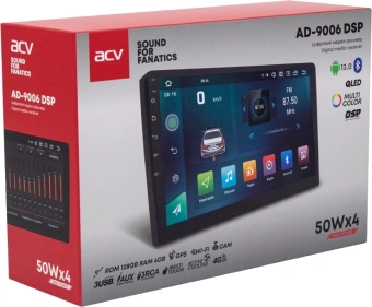 Автомагнитола ACV AD-9006DSP 2DIN 4x50Вт v5.0 AUX 6144Mb DSP Android 13 9" WiFi 3G/4G 3 (43122) - купить недорого с доставкой в интернет-магазине
