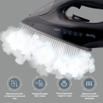Утюг Domfy DSB-EI603 2600Вт черный - купить недорого с доставкой в интернет-магазине