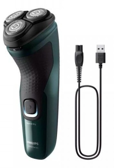 Бритва роторная Philips X3002/00 реж.эл.:3 питан.:аккум. зеленый/черный - купить недорого с доставкой в интернет-магазине