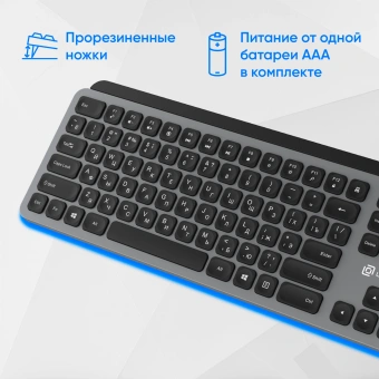 Клавиатура Оклик K859W серый/черный USB беспроводная slim Multimedia (2002136) - цена, купить или заказать с доставкой в интернет-магазине Клавиатура Оклик K859W серый/черный USB беспроводная slim Multimedia (2002136) - купить недорого с доставкой в интернет-магазине