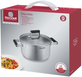 Кастрюля Rondell Bayoneta RDS-1808 5.1л. d=24см (с крышкой) стальной - купить недорого с доставкой в интернет-магазине