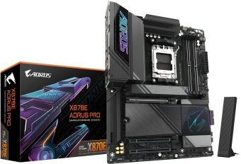 Материнская плата Gigabyte X870E AORUS PRO SocketAM5 AMD X870 4xDDR5 ATX AC`97 8ch(7.1) 2.5Gg RAID+HDMI - купить недорого с доставкой в интернет-магазине
